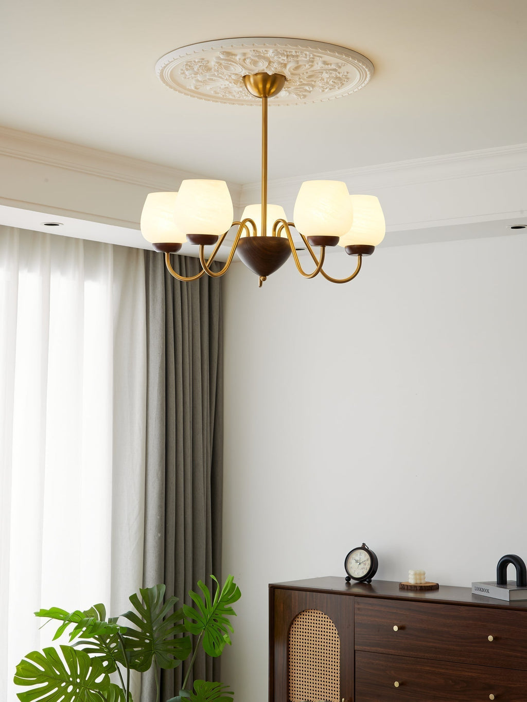 Sytheiel Chandelier Bois Verre Premium Élégance - Neutralighting