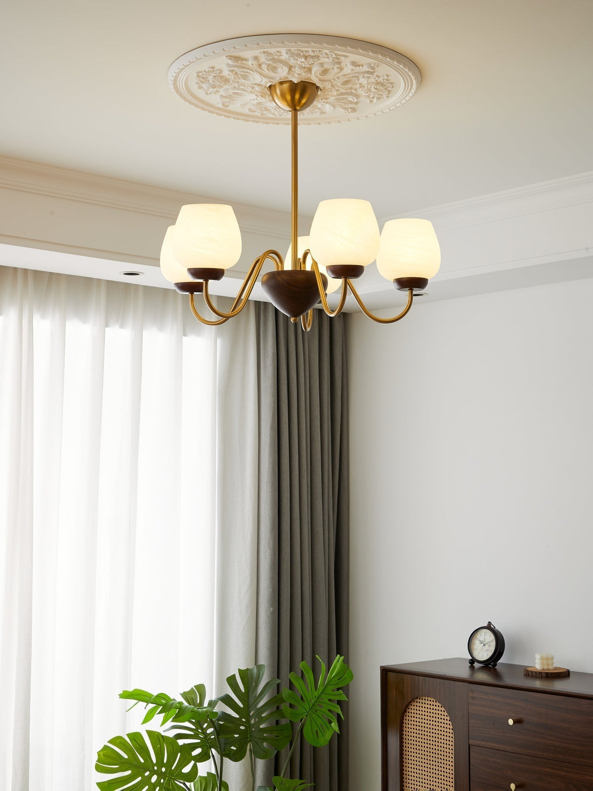 Sytheiel Chandelier Bois Verre Premium Élégance - Neutralighting