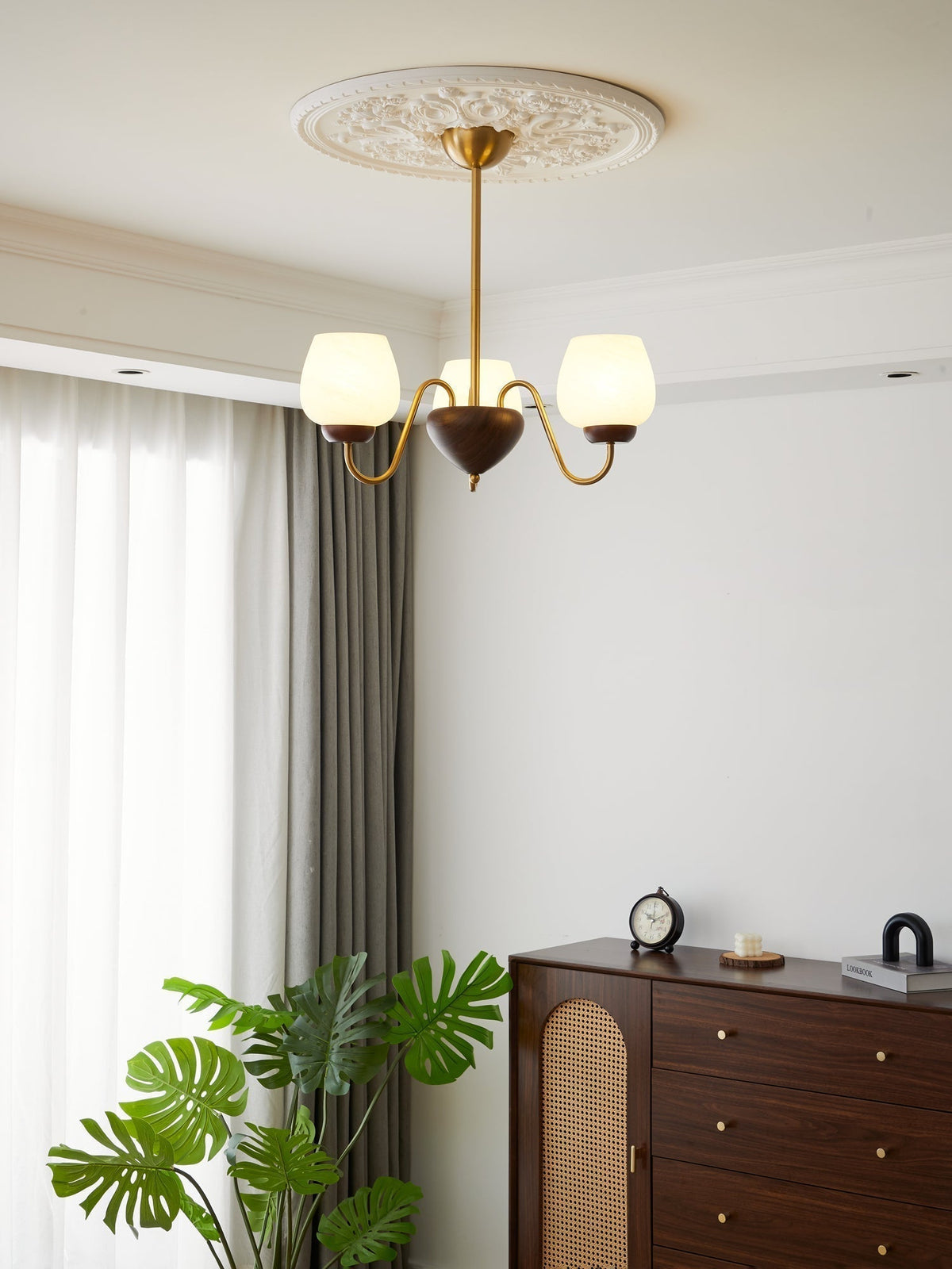 Sytheiel Chandelier Bois Verre Premium Élégance - Neutralighting