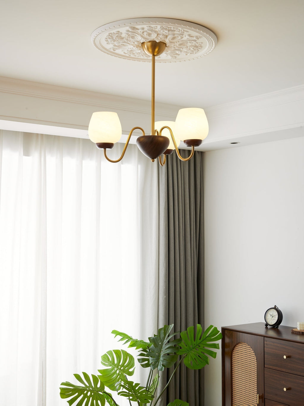 Sytheiel Chandelier Bois Verre Premium Élégance - Neutralighting