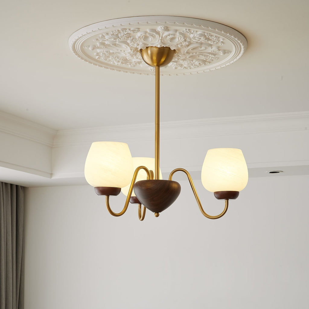 Sytheiel Chandelier Bois Verre Premium Élégance - Neutralighting