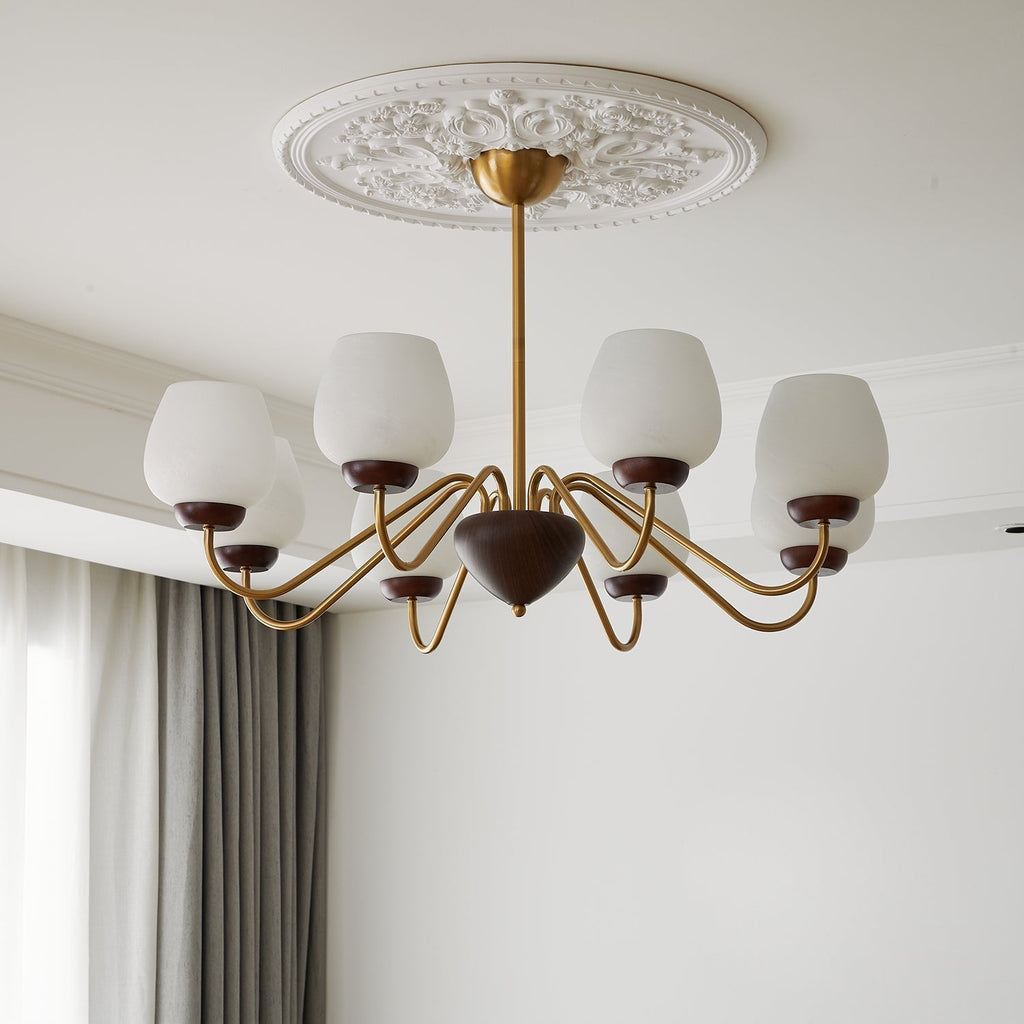 Sytheiel Chandelier Bois Verre Premium Élégance - Neutralighting