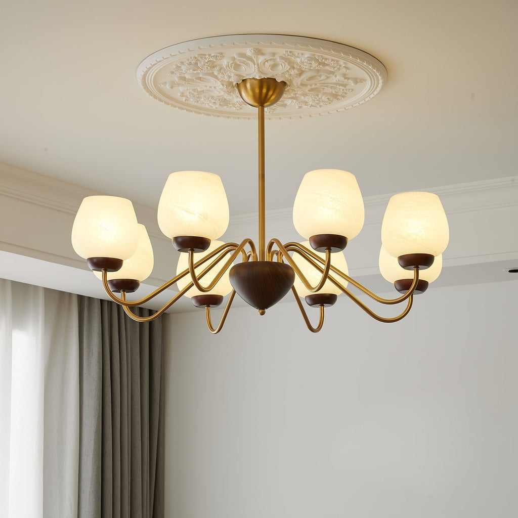 Sytheiel Chandelier Bois Verre Premium Élégance - Neutralighting