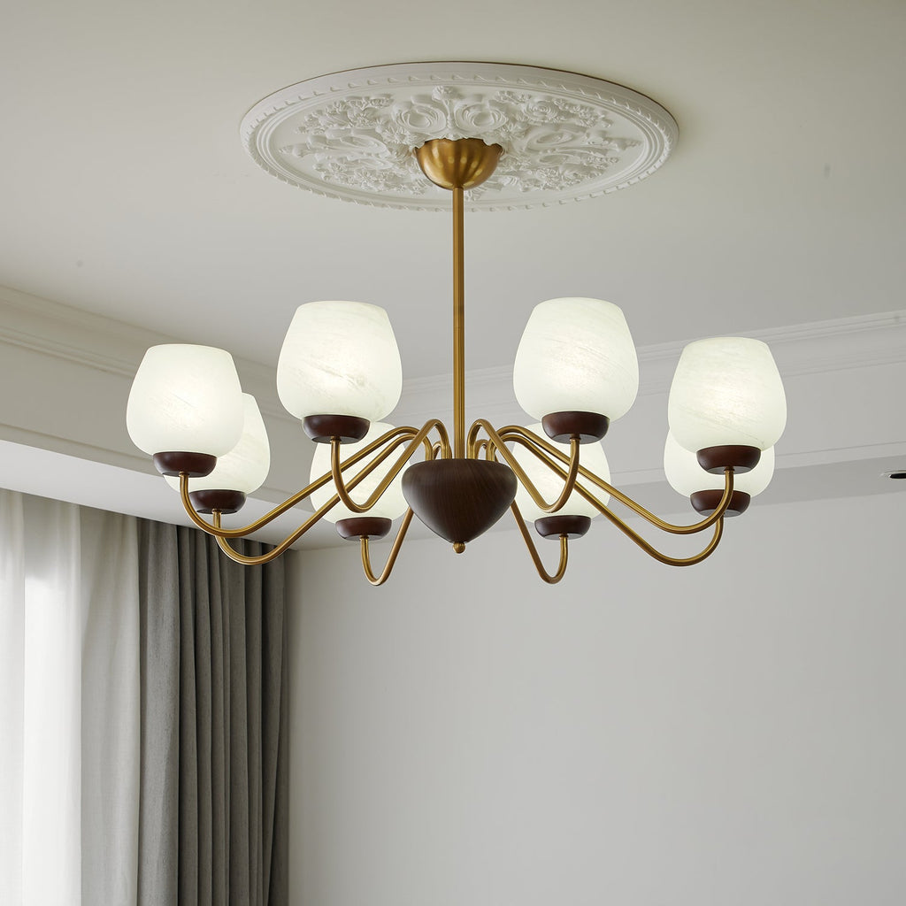 Sytheiel Chandelier Bois Verre Premium Élégance - Neutralighting