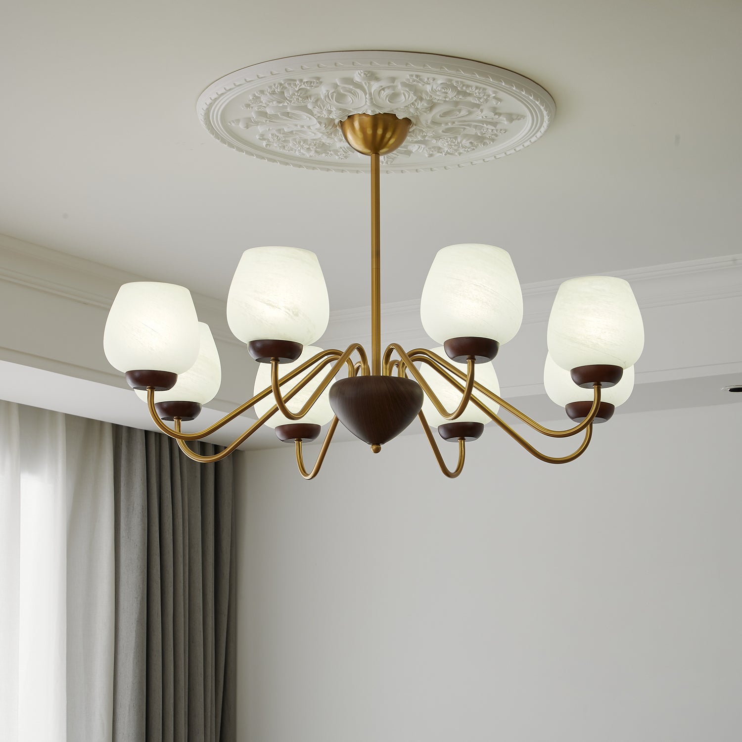 Sytheiel Chandelier Bois Verre Premium Élégance - Neutralighting