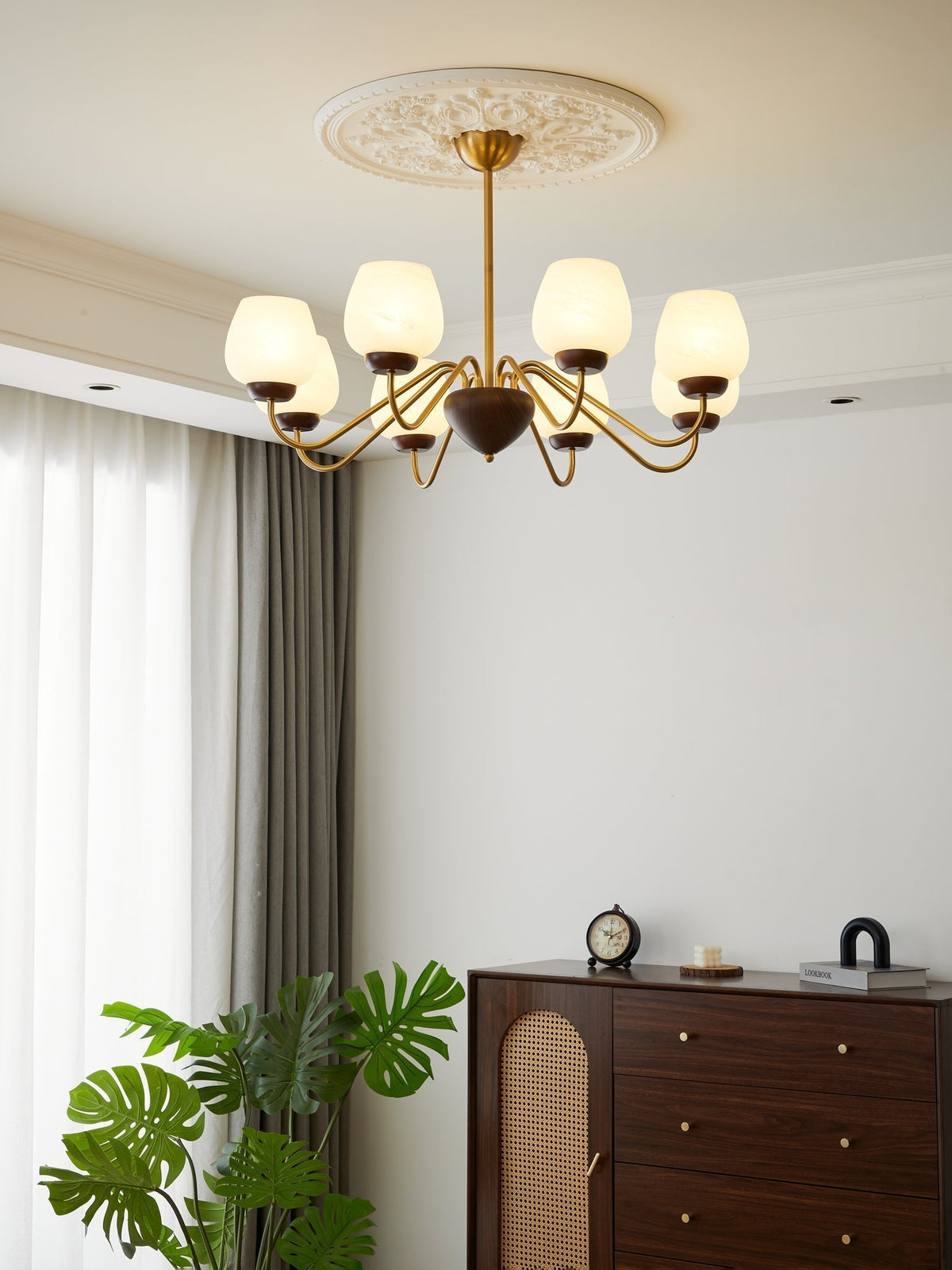 Sytheiel Chandelier Bois Verre Premium Élégance - Neutralighting
