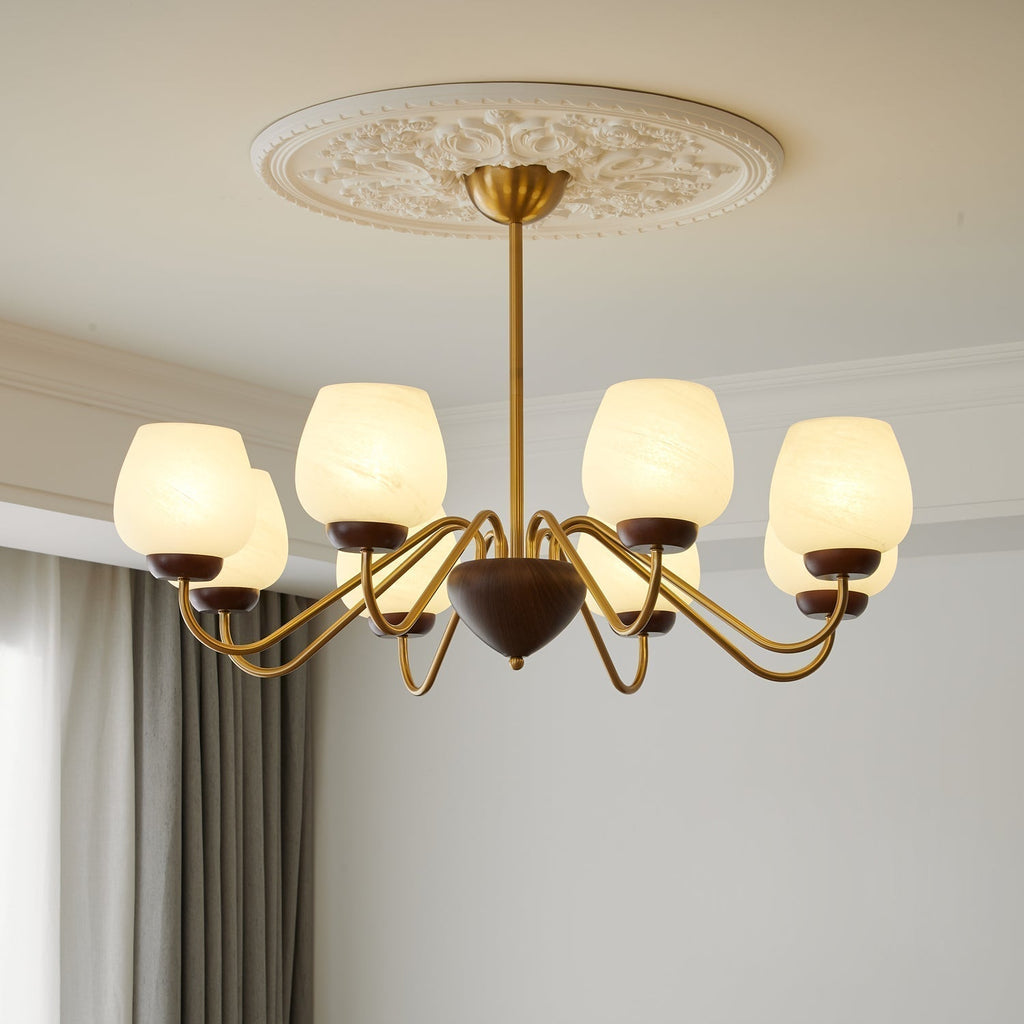 Sytheiel Chandelier Bois Verre Premium Élégance - Neutralighting