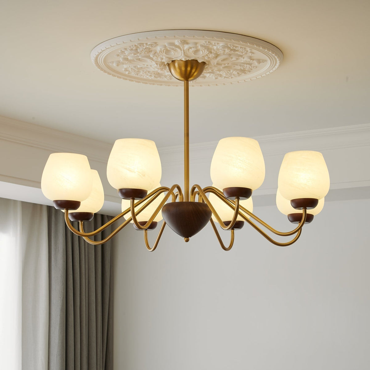 Sytheiel Chandelier Bois Verre Premium Élégance - Neutralighting