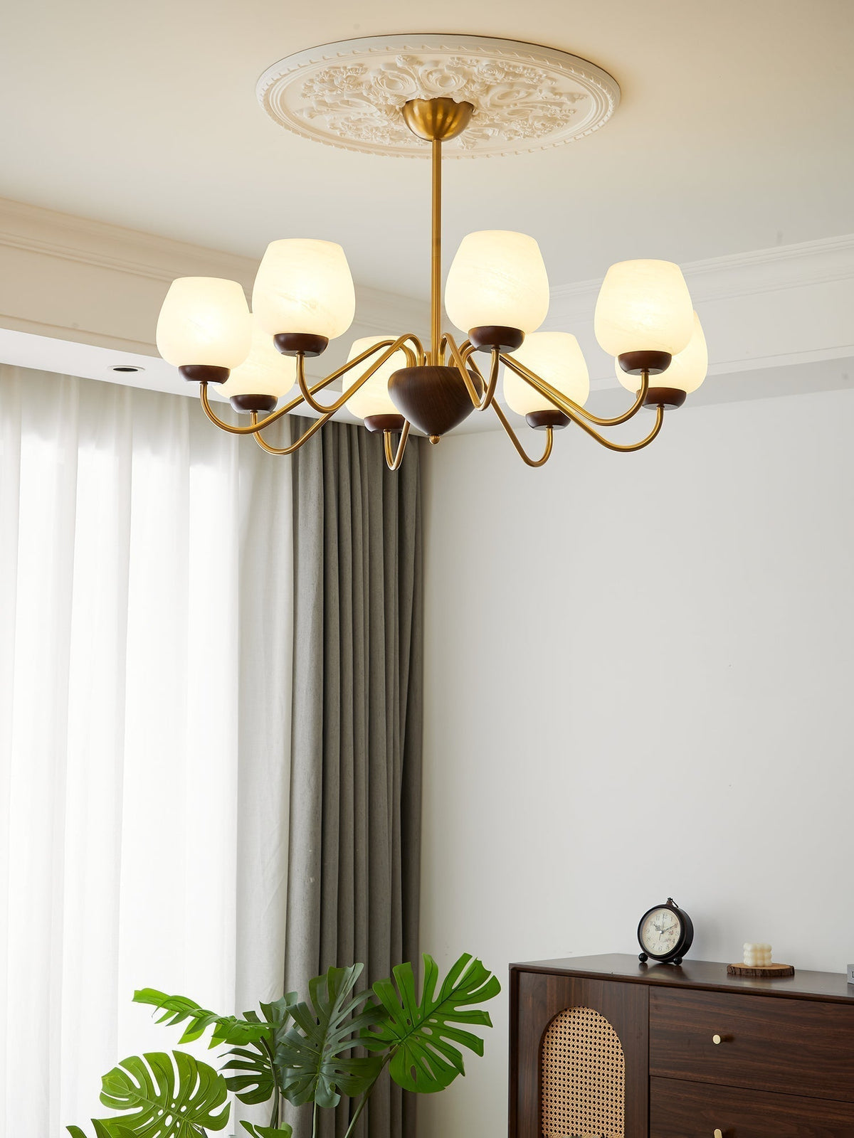 Sytheiel Chandelier Bois Verre Premium Élégance - Neutralighting