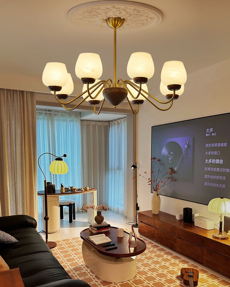Sytheiel Chandelier Bois Verre Premium Élégance - Neutralighting