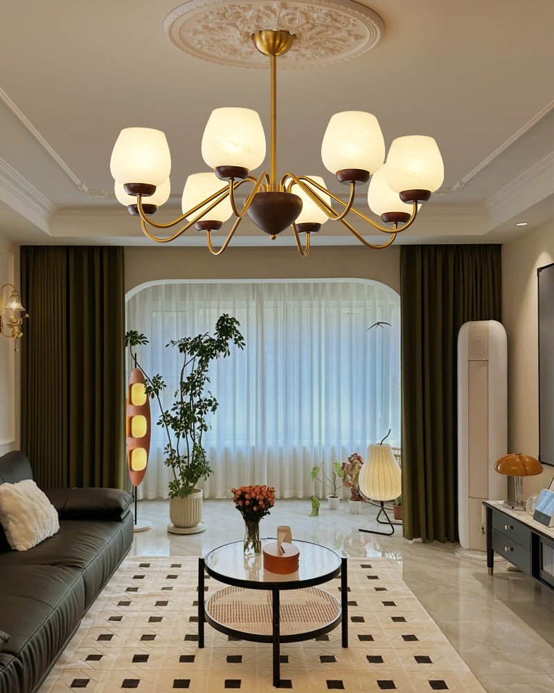 Sytheiel Chandelier Bois Verre Premium Élégance - Neutralighting