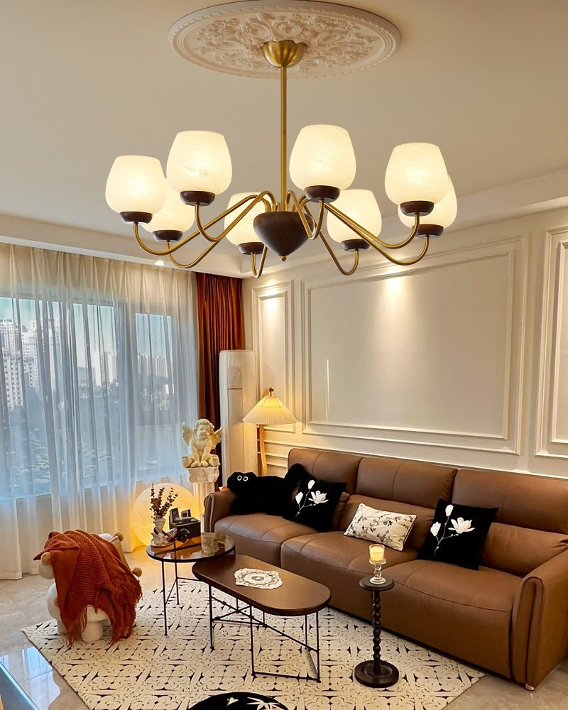 Sytheiel Chandelier Bois Verre Premium Élégance - Neutralighting