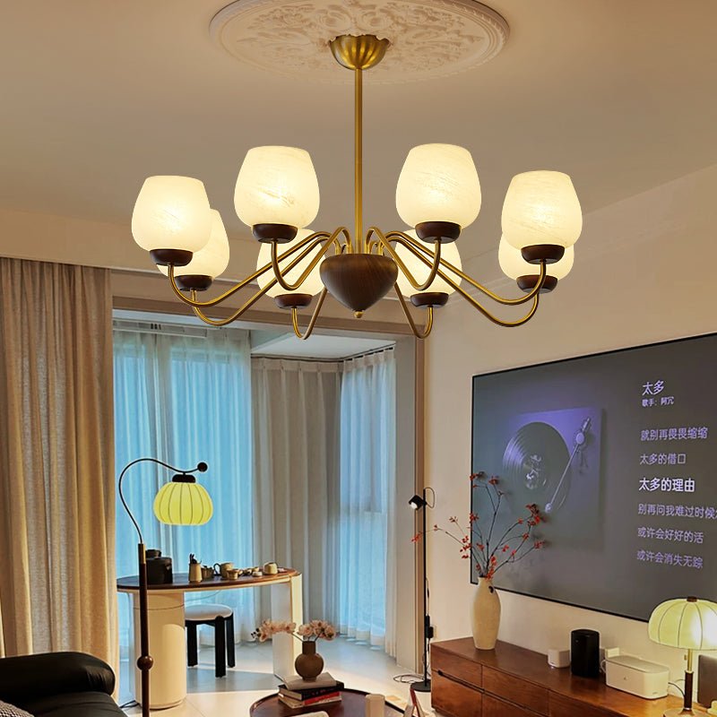 Sytheiel Chandelier Bois Verre Premium Élégance - Neutralighting