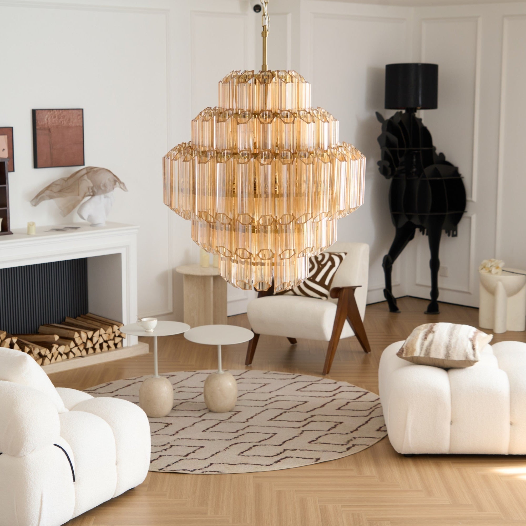 Aurora Chandelier Aurum Cascade en Verre de Murano - Neutralighting