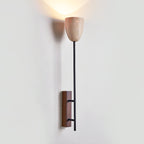 Kvennuvyo Moderne Minimaliste Noyer Métal Bois Applique Murale - Neutralighting