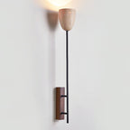 Kvennuvyo Moderne Minimaliste Noyer Métal Bois Applique Murale - Neutralighting
