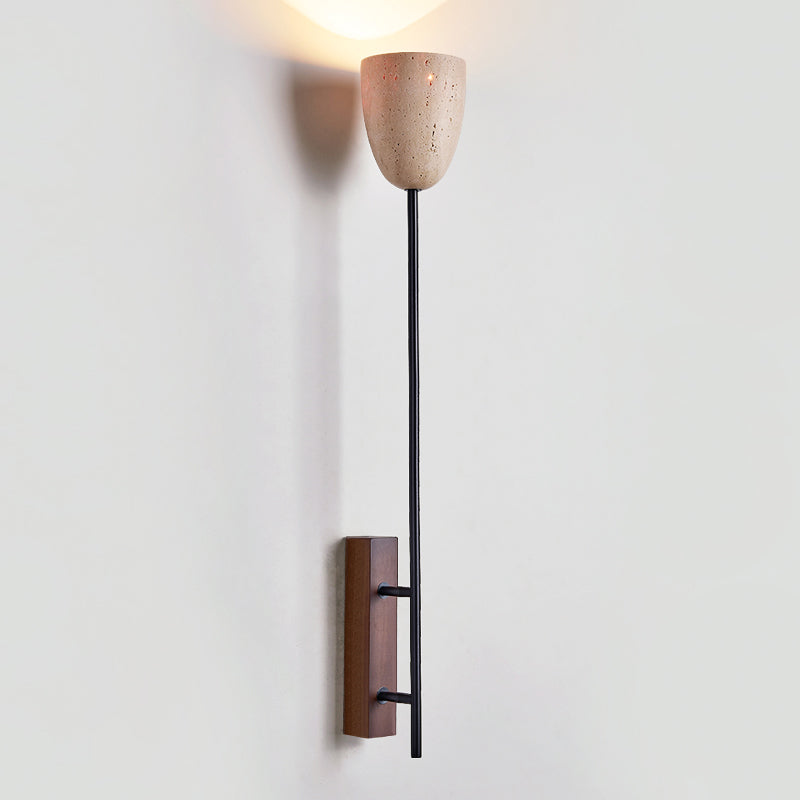 Kvennuvyo Moderne Minimaliste Noyer Métal Bois Applique Murale - Neutralighting