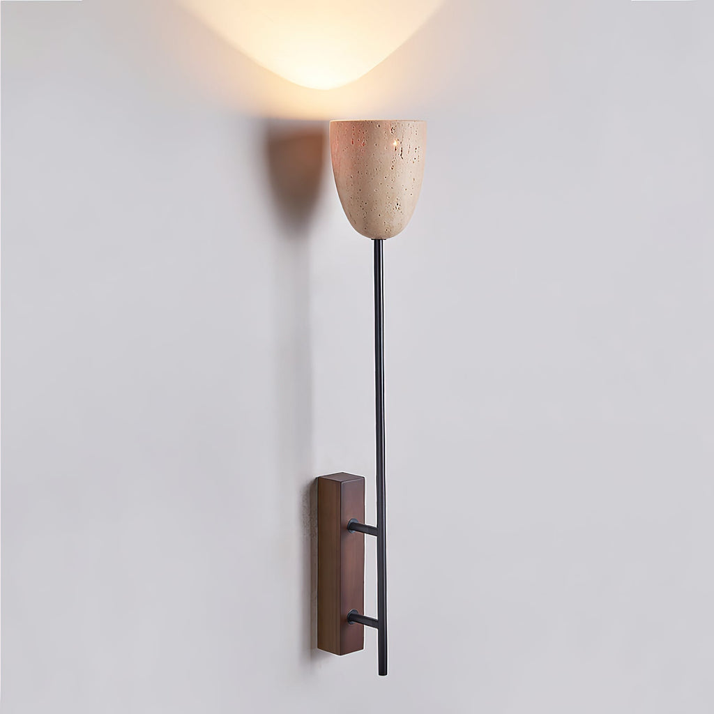 Kvennuvyo Moderne Minimaliste Noyer Métal Bois Applique Murale - Neutralighting
