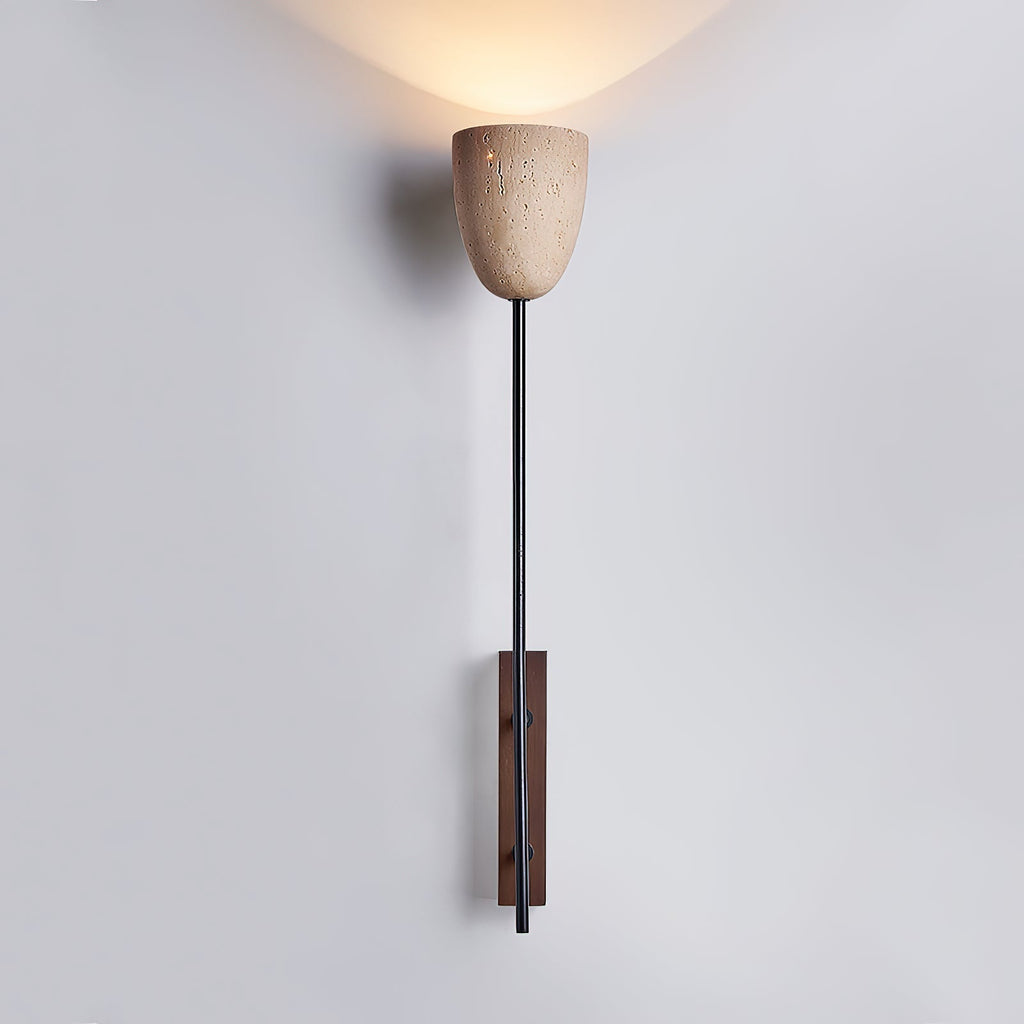 Kvennuvyo Moderne Minimaliste Noyer Métal Bois Applique Murale - Neutralighting