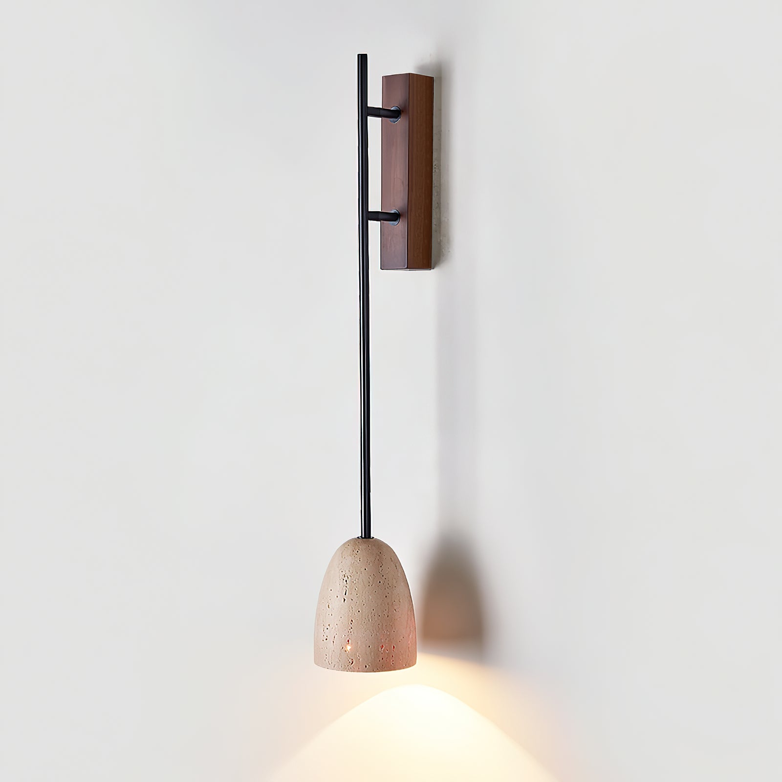 Kvennuvyo Moderne Minimaliste Noyer Métal Bois Applique Murale - Neutralighting