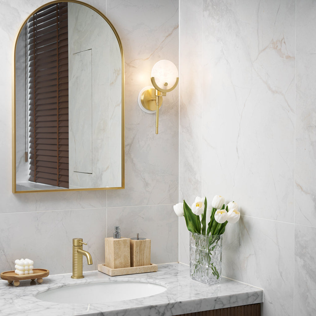Ljomuvyo Moderne Minimaliste Laiton Albâtre Applique Murale - Neutralighting