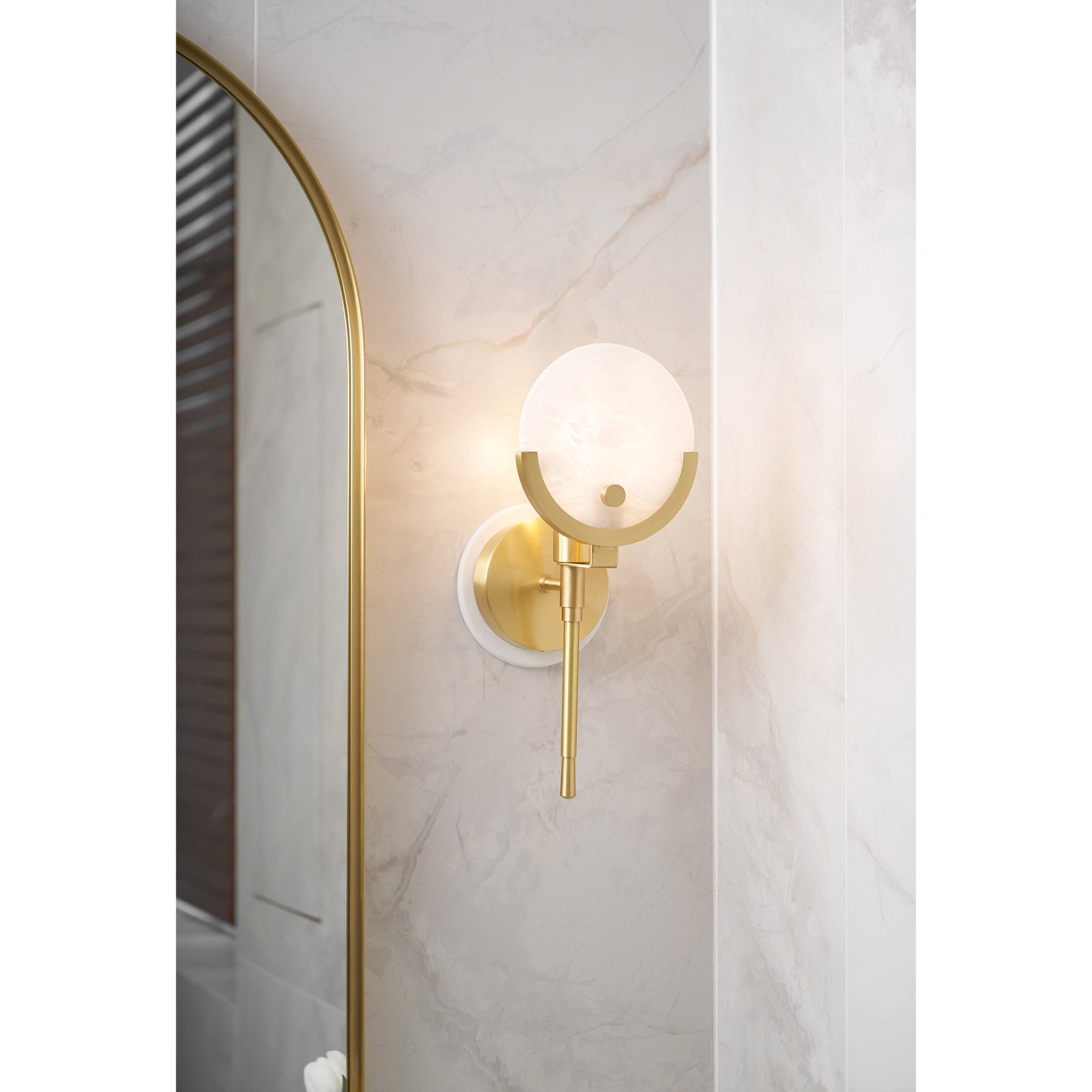 Ljomuvyo Moderne Minimaliste Laiton Albâtre Applique Murale - Neutralighting