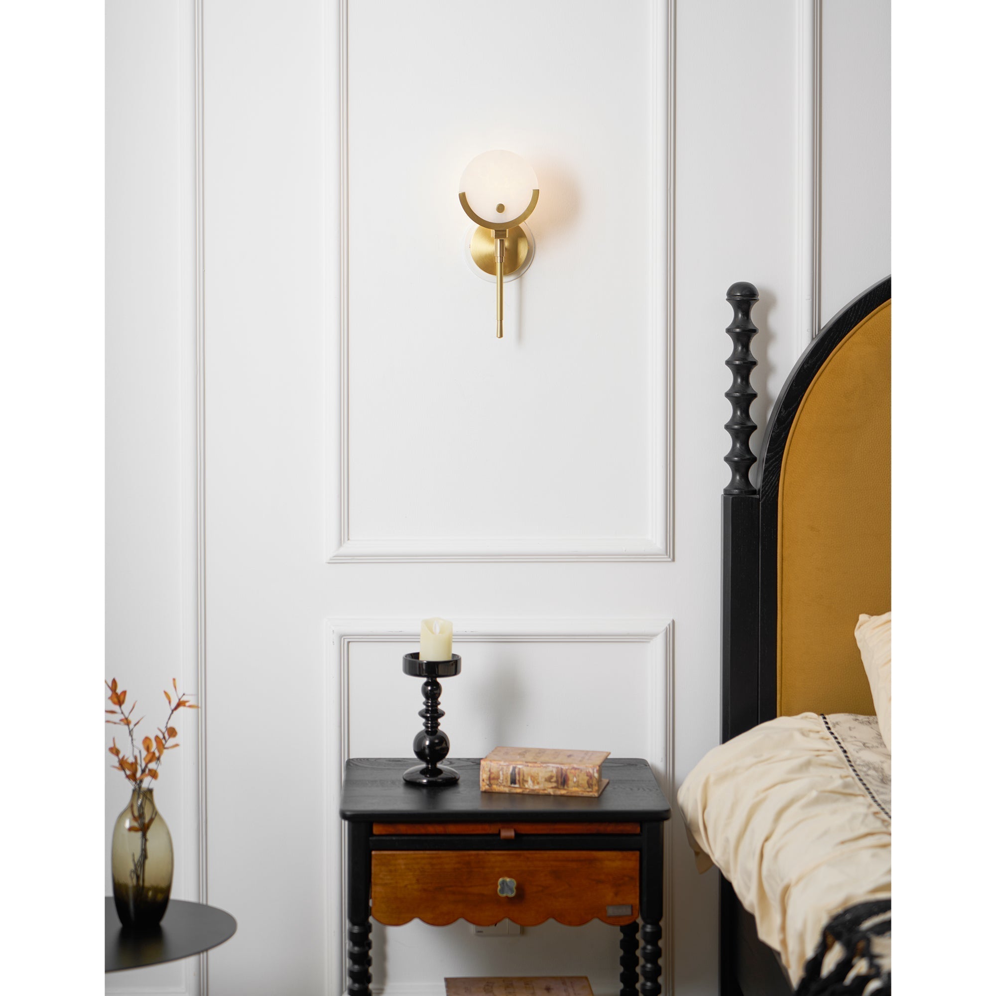 Ljomuvyo Moderne Minimaliste Laiton Albâtre Applique Murale - Neutralighting