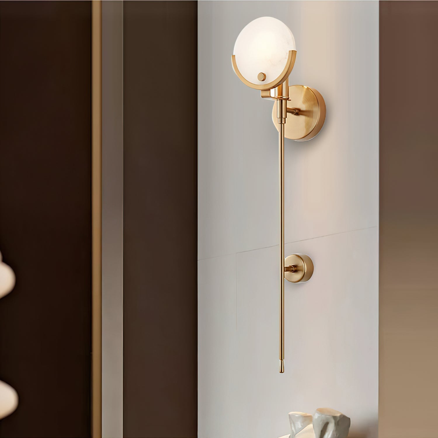 Ljomuvyo Moderne Minimaliste Laiton Albâtre Applique Murale - Neutralighting