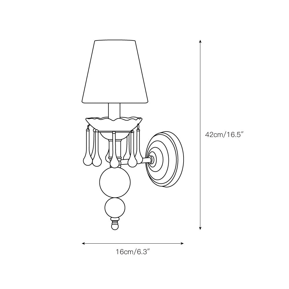 Qvistuvyh Postmodern Luxe Tissu Cristal Applique Murale - Neutralighting