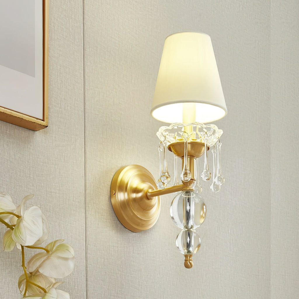 Qvistuvyh Postmodern Luxe Tissu Cristal Applique Murale - Neutralighting