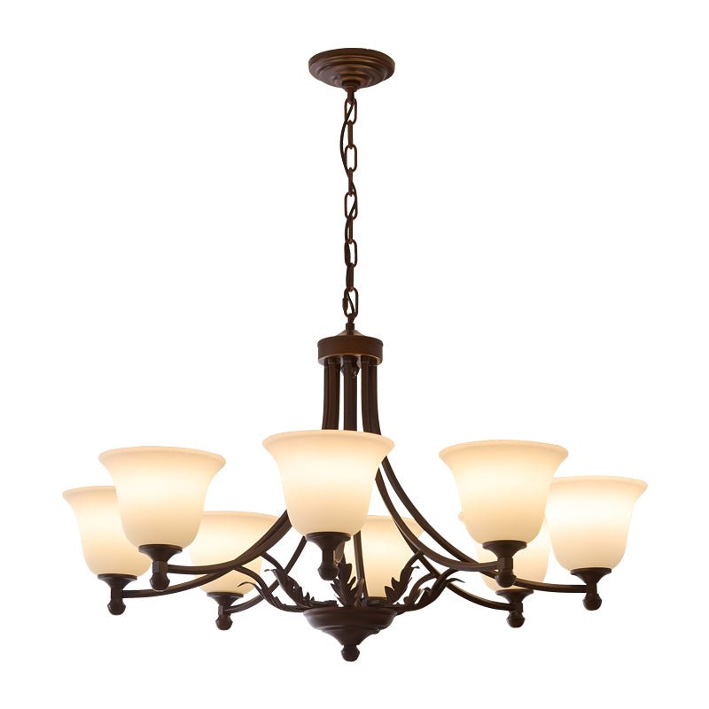 Elorira Chandelier Verre Élégance Traditionnelle Fleur - Neutralighting