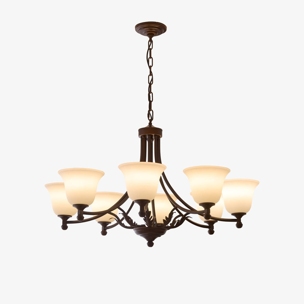 Elorira Chandelier Verre Élégance Traditionnelle Fleur - Neutralighting