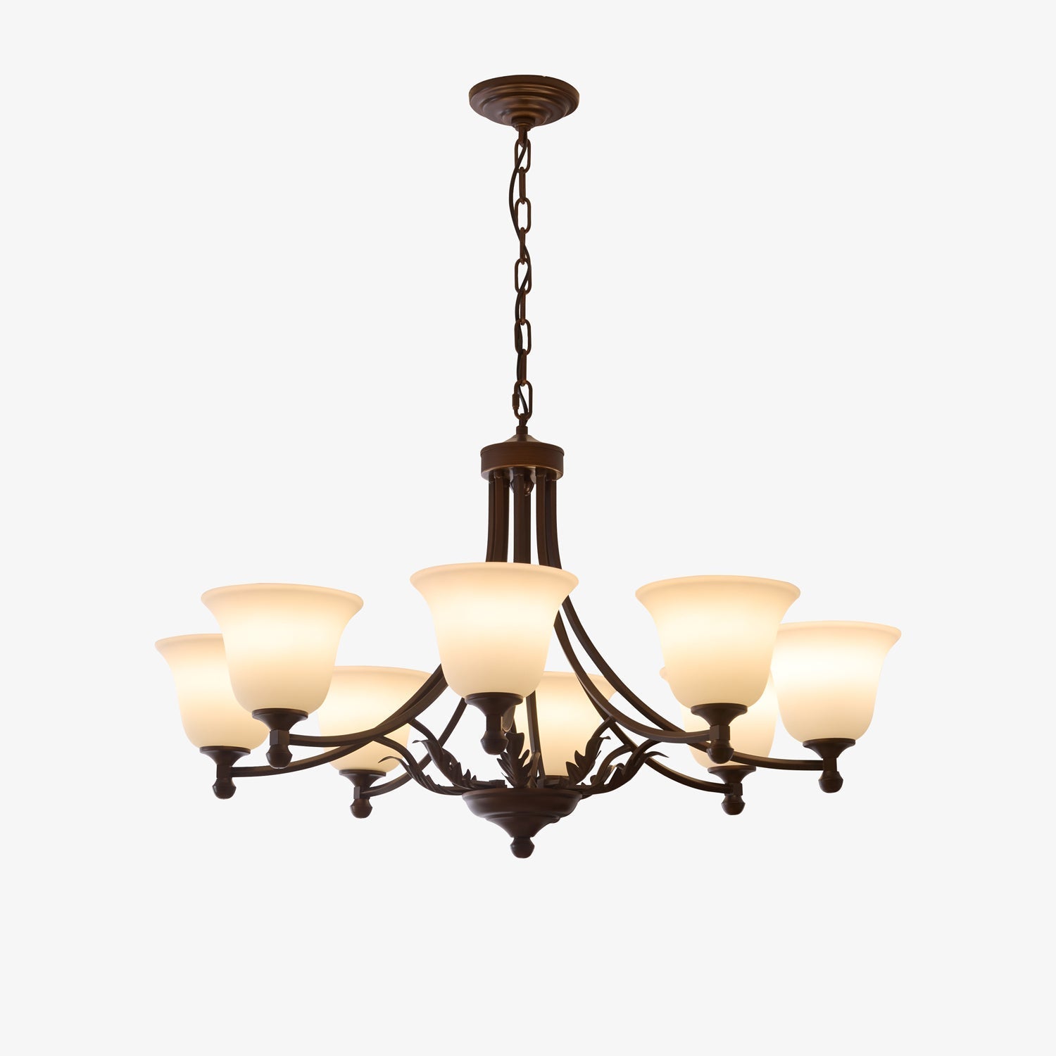 Elorira Chandelier Verre Élégance Traditionnelle Fleur - Neutralighting