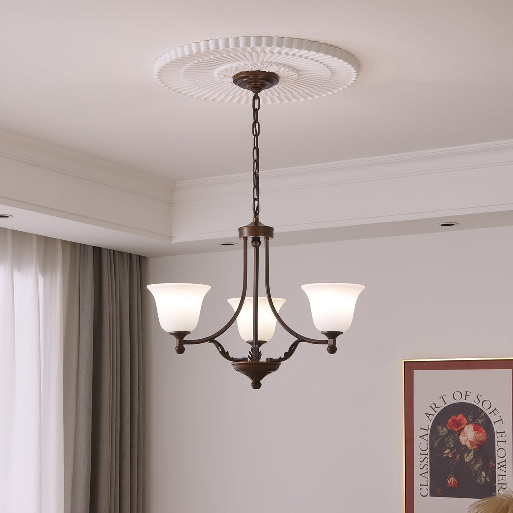 Elorira Chandelier Verre Élégance Traditionnelle Fleur - Neutralighting