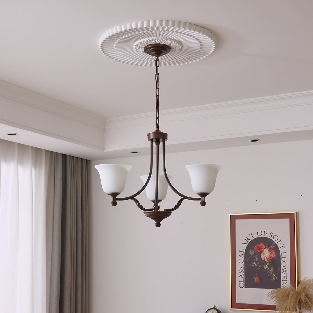 Elorira Chandelier Verre Élégance Traditionnelle Fleur - Neutralighting