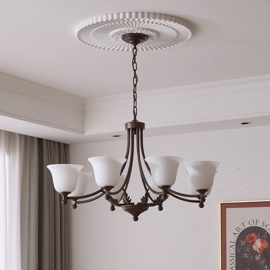 Elorira Chandelier Verre Élégance Traditionnelle Fleur - Neutralighting