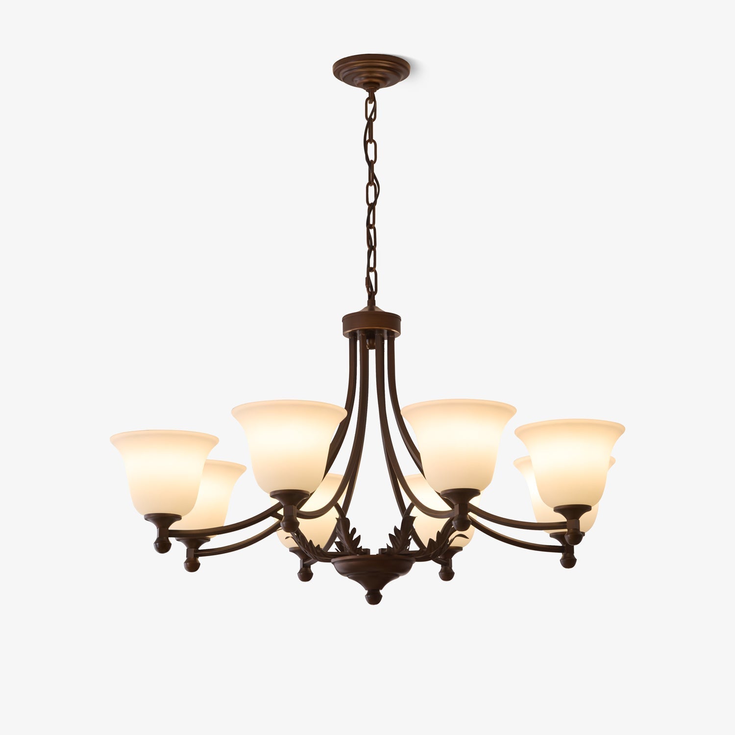 Elorira Chandelier Verre Élégance Traditionnelle Fleur - Neutralighting