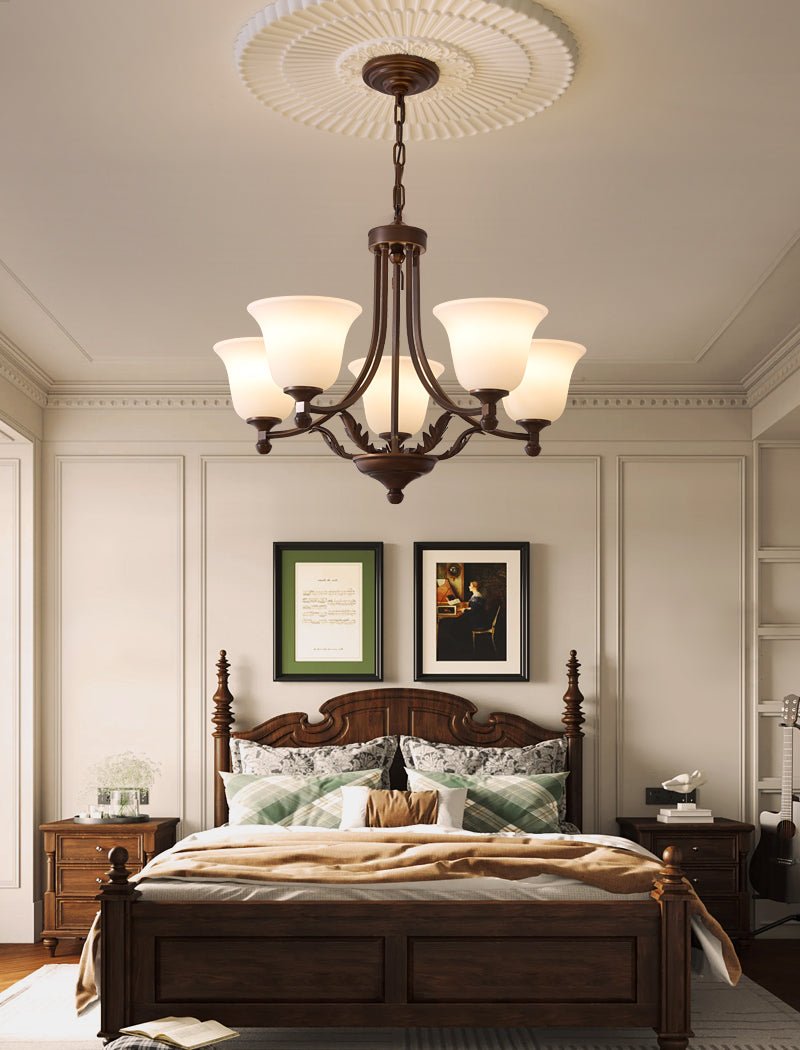 Elorira Chandelier Verre Élégance Traditionnelle Fleur - Neutralighting