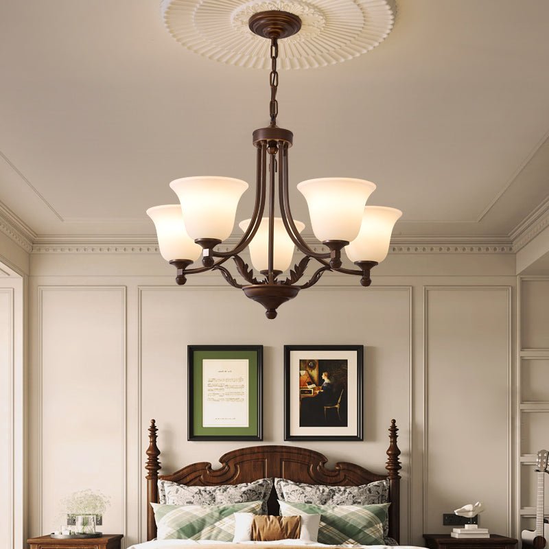 Elorira Chandelier Verre Élégance Traditionnelle Fleur - Neutralighting
