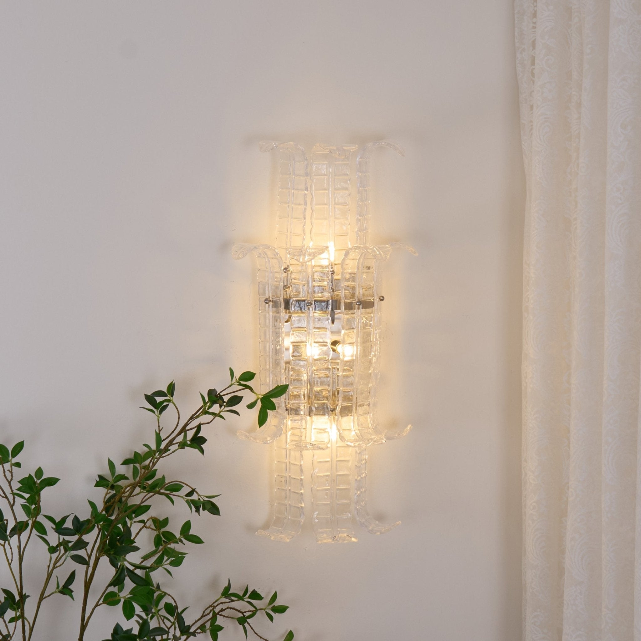 Aurora Applique Murale en Verre de Murano Transparent - Neutralighting