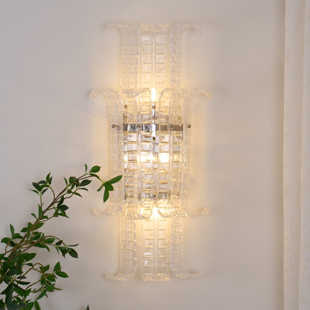 Aurora Applique Murale en Verre de Murano Transparent - Neutralighting