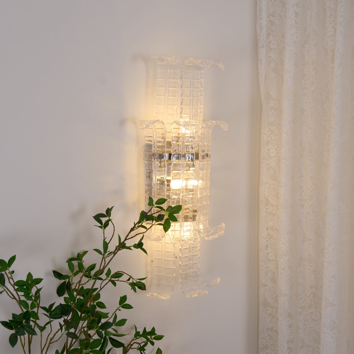 Aurora Applique Murale en Verre de Murano Transparent - Neutralighting