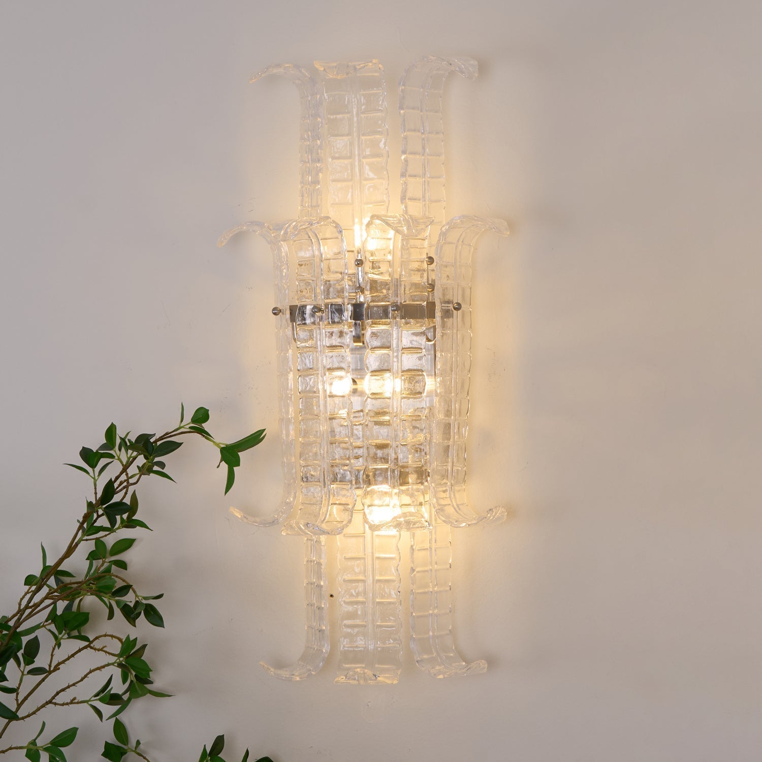 Aurora Applique Murale en Verre de Murano Transparent - Neutralighting