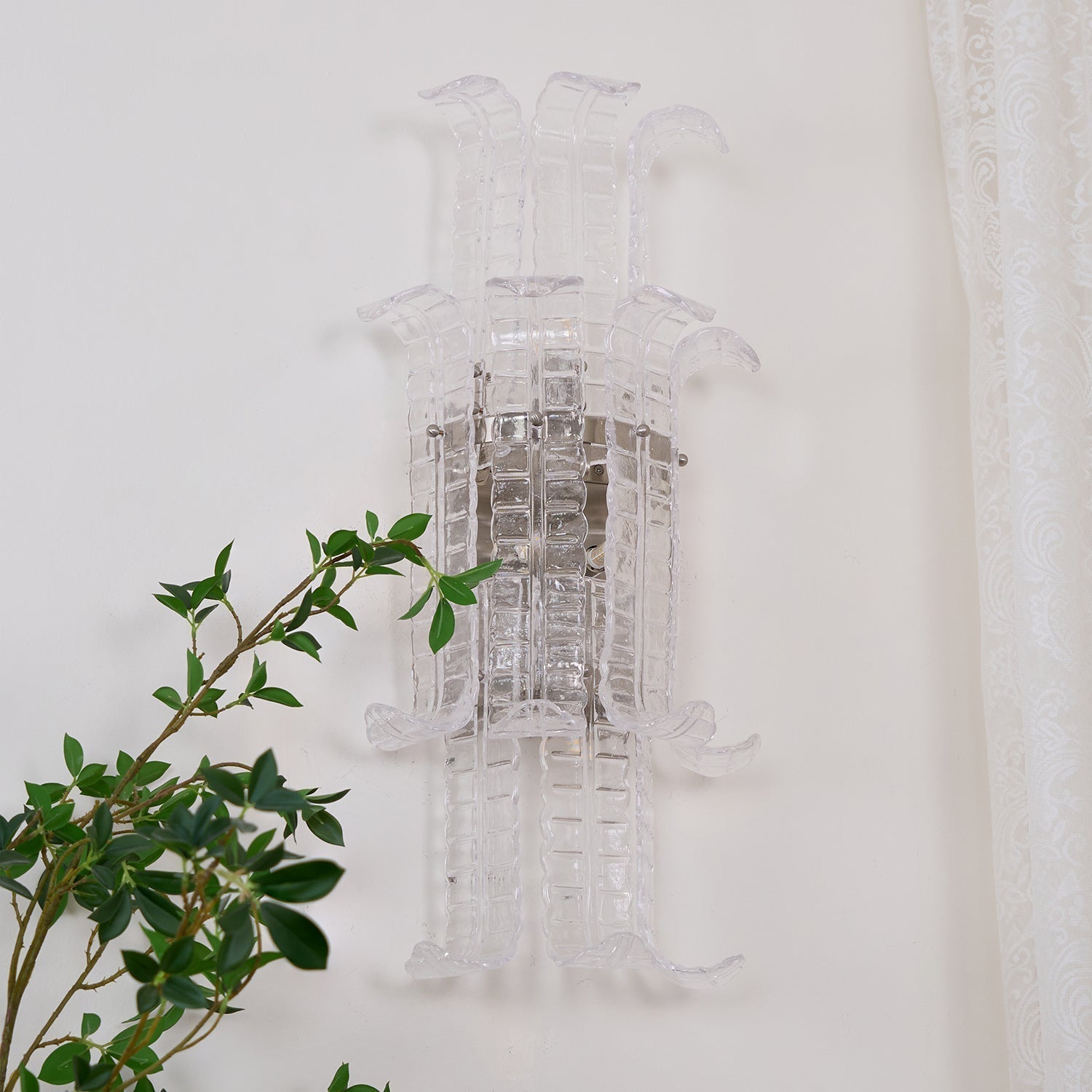 Aurora Applique Murale en Verre de Murano Transparent - Neutralighting