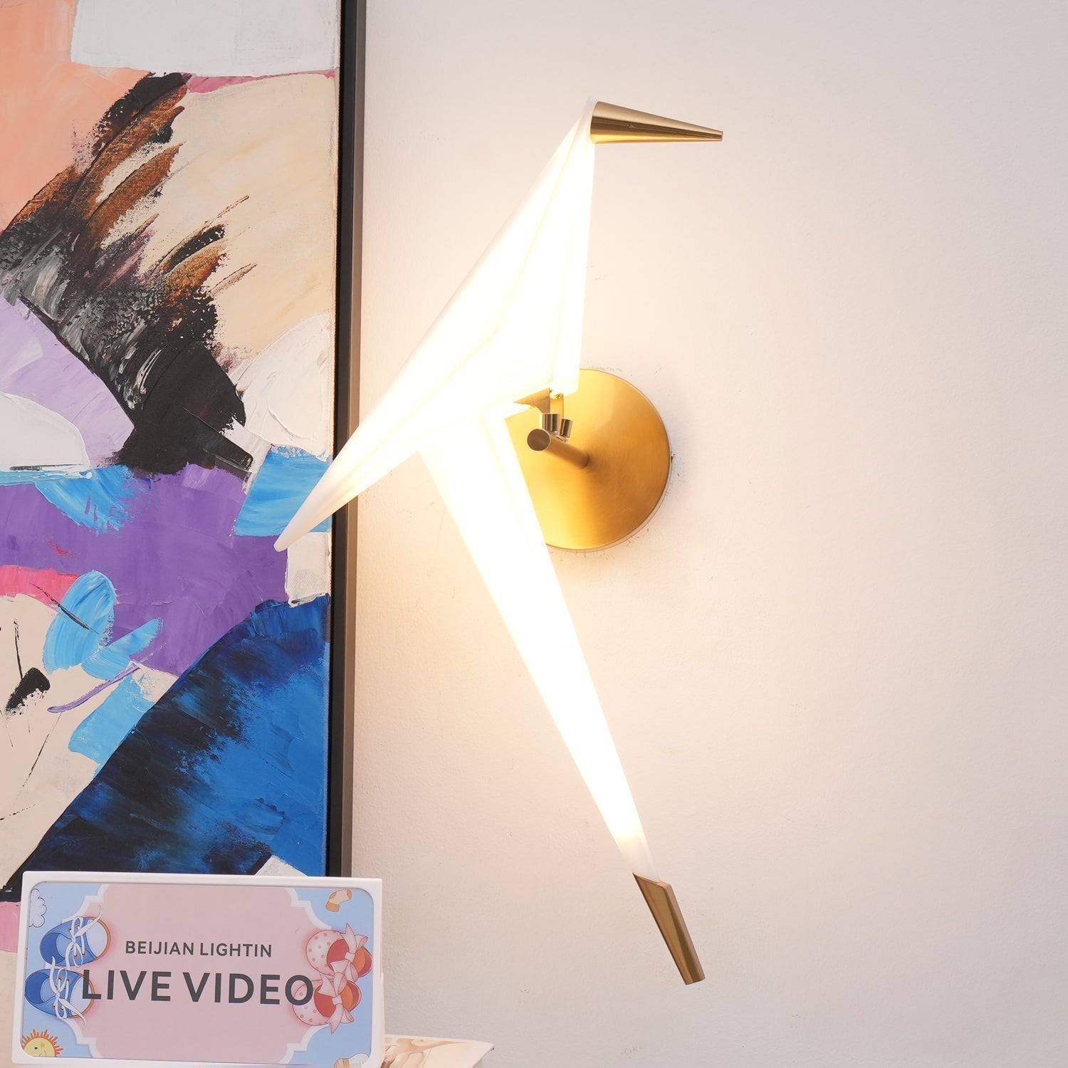 Cunorara Applique Murale Art Nordique Grue en Papier - Neutralighting