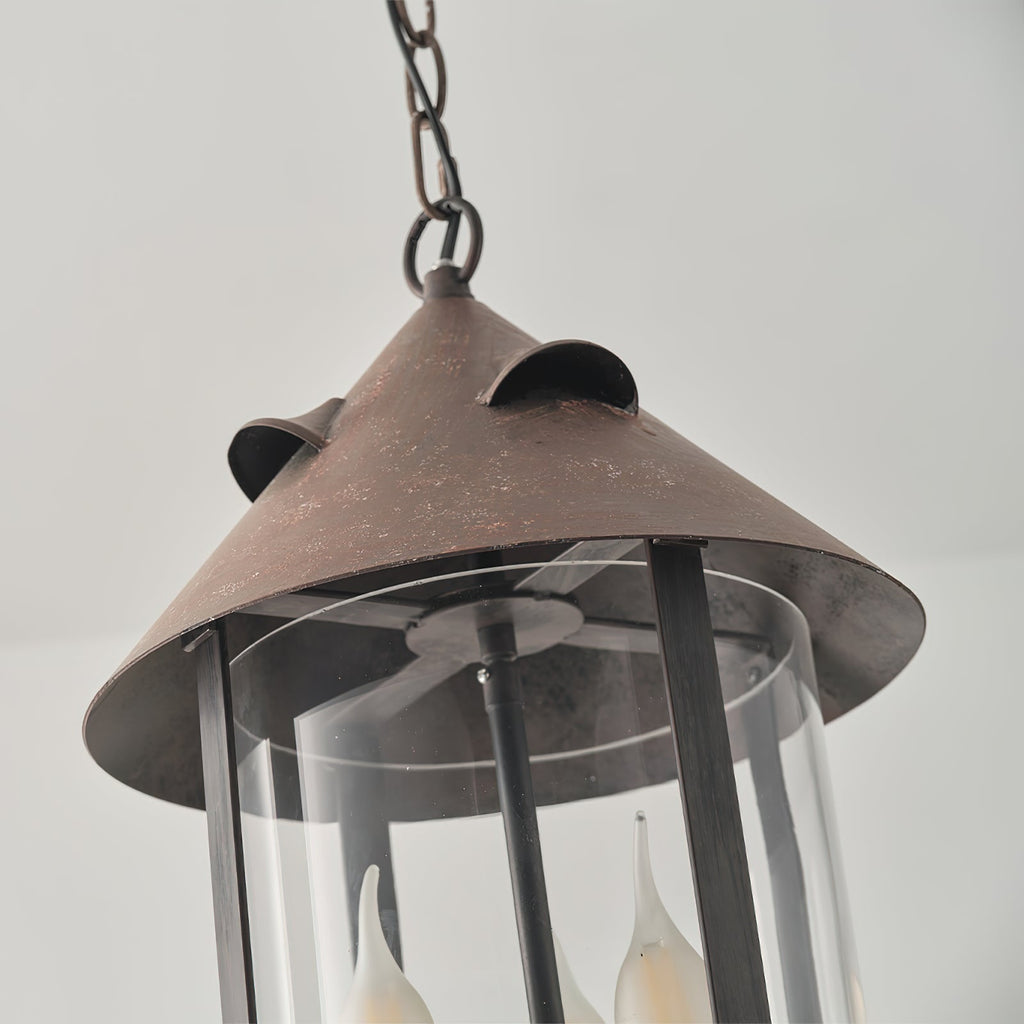 Tinduvyh Ancien Industriel Métal Verre Lanterne Suspension - Neutralighting