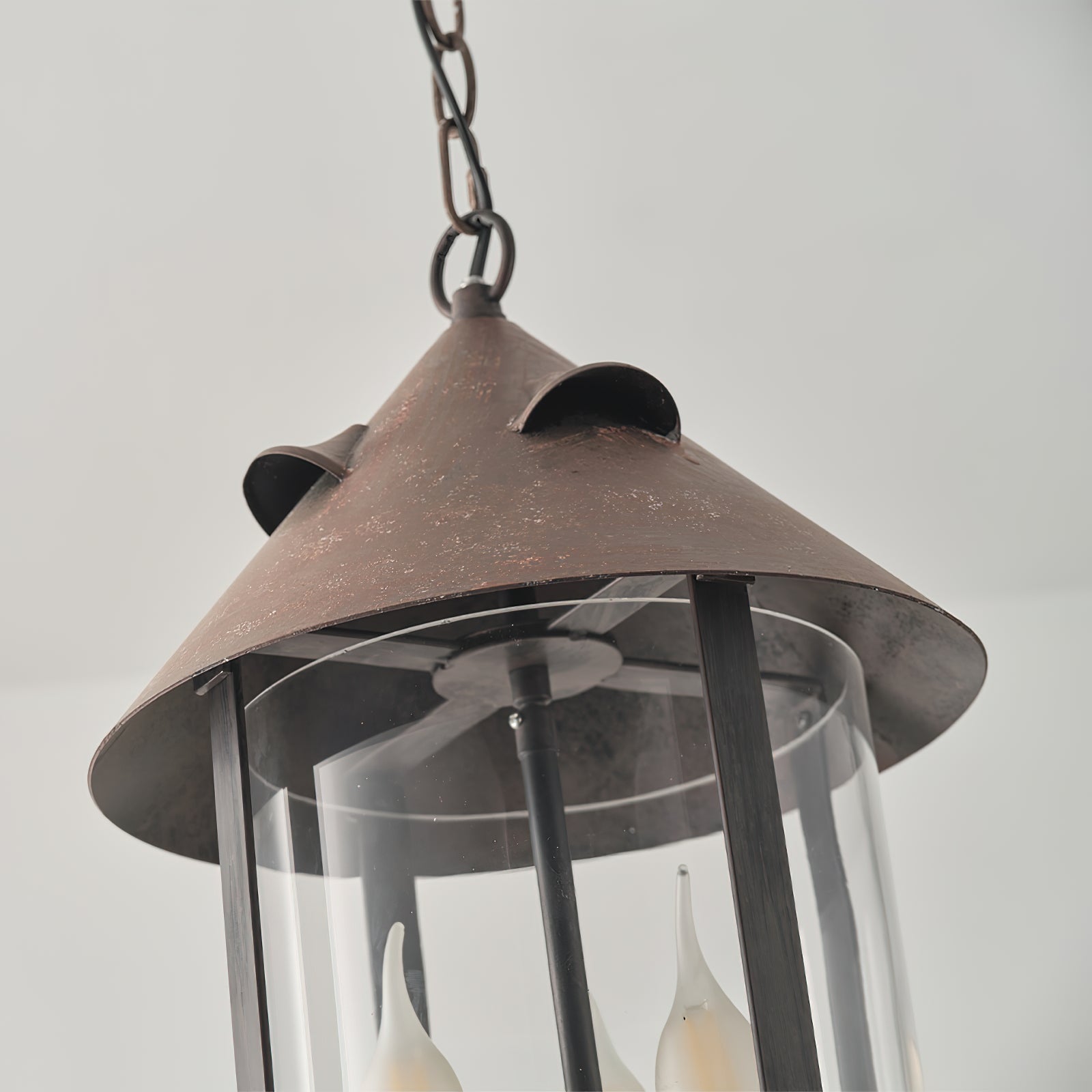 Tinduvyh Ancien Industriel Métal Verre Lanterne Suspension - Neutralighting