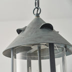 Tinduvyh Ancien Industriel Métal Verre Lanterne Suspension - Neutralighting