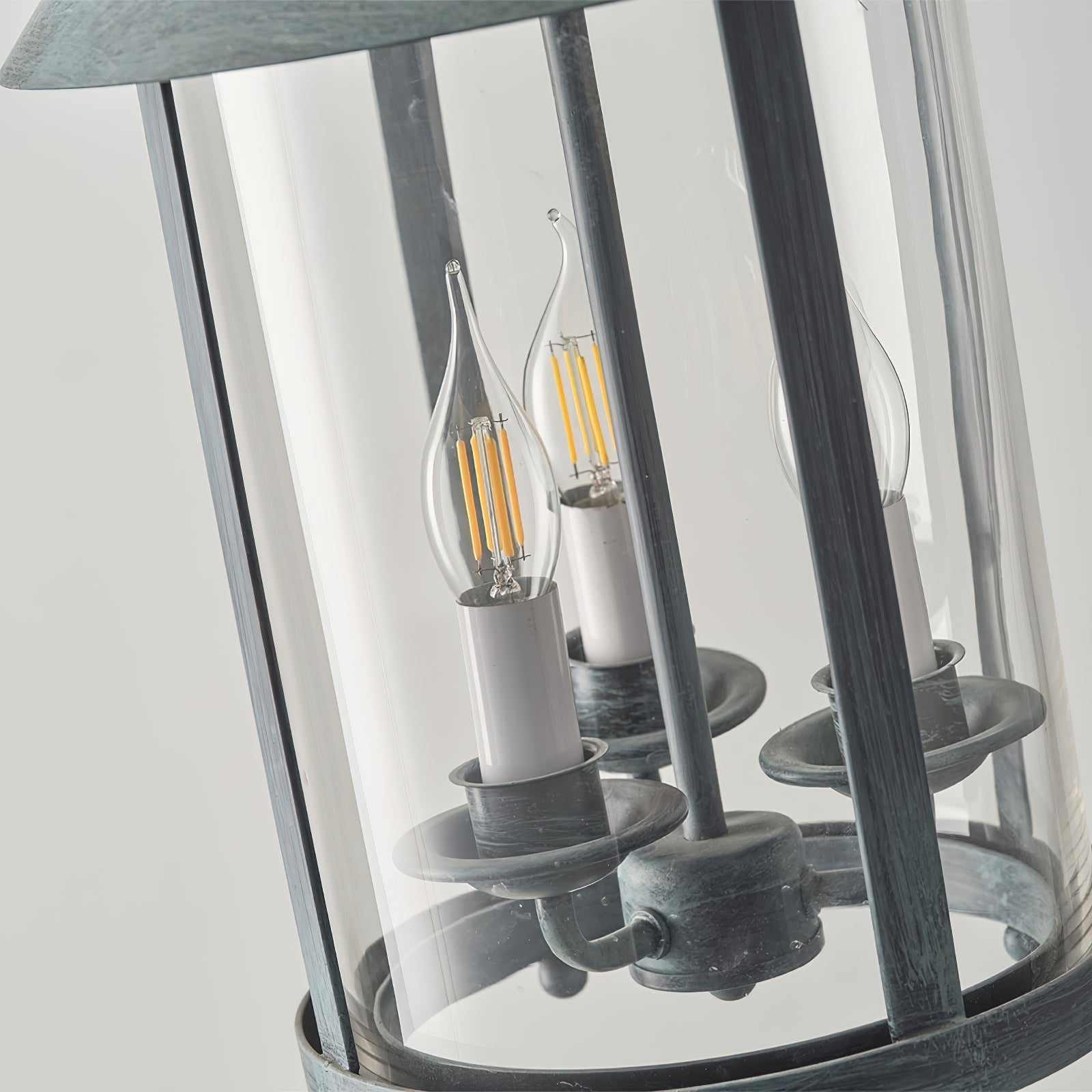 Tinduvyh Ancien Industriel Métal Verre Lanterne Suspension - Neutralighting