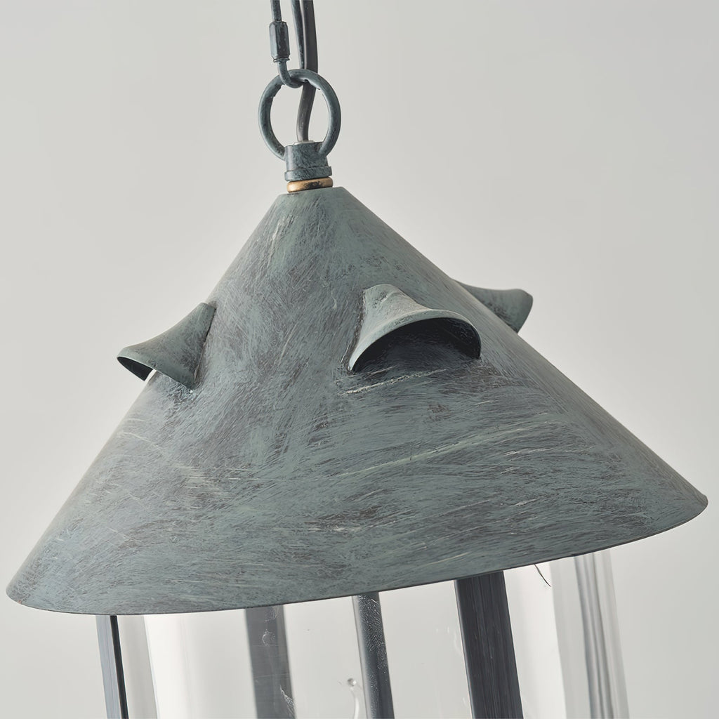 Tinduvyh Ancien Industriel Métal Verre Lanterne Suspension - Neutralighting